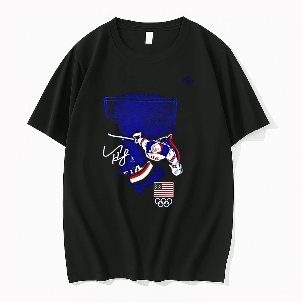 Mens Usa Hockey Connor Hellebuyck Gold Medal Save Shirts