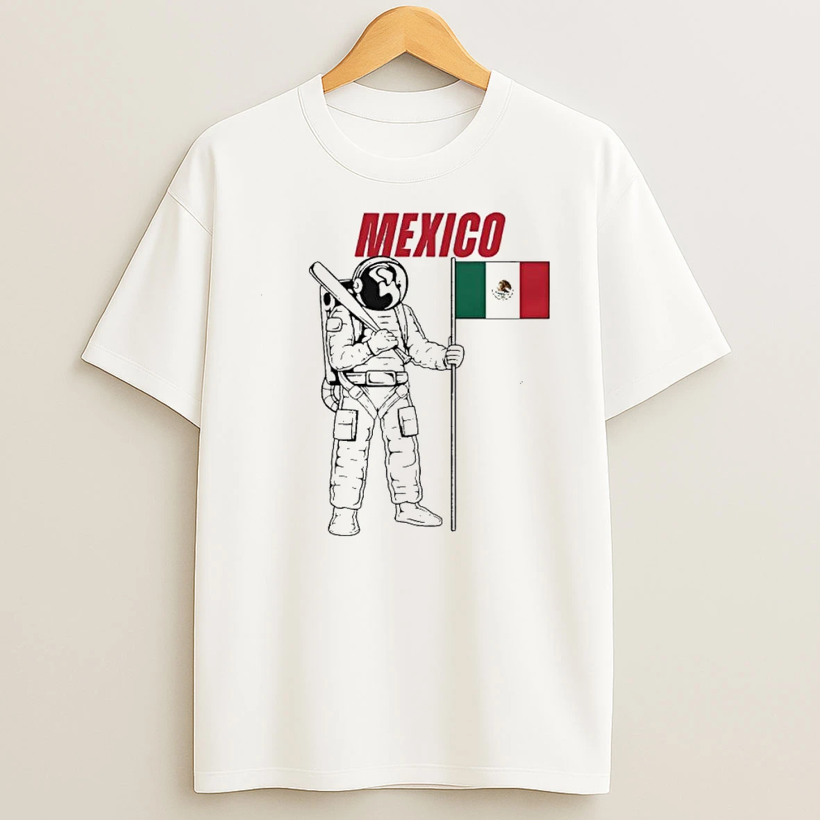 Mexico Astronaut Holding Baseball Bat And Flag Of Mexico Shirts