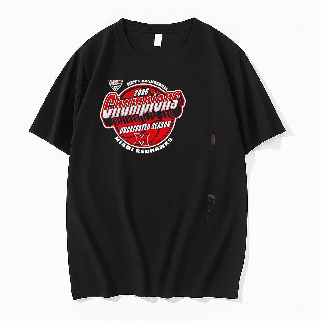 Miami Redhawks 2026 Mens Basketball Undefeated Season Mac Champions Shirts