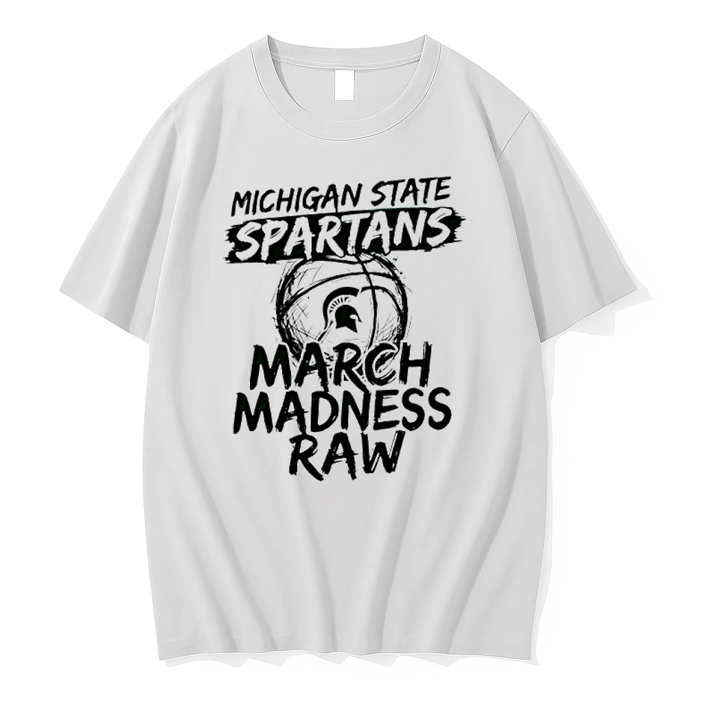 Michigan State Spartans 2026 March Madness Raw Basketball Paint Shirts