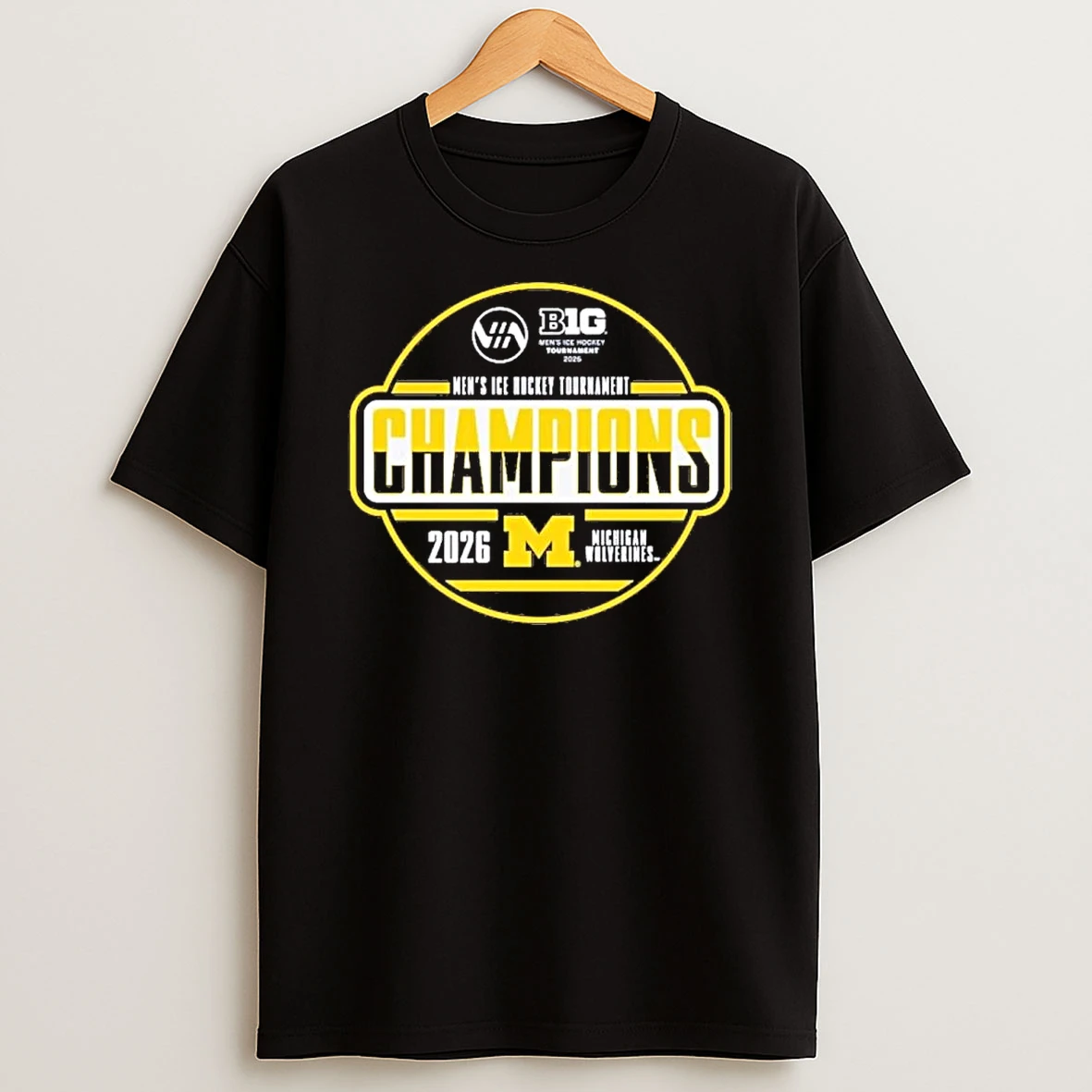 Michigan Wolverines 2026 Big Ten Mens Ice Hockey Tournament Champions Locker Room Shirts