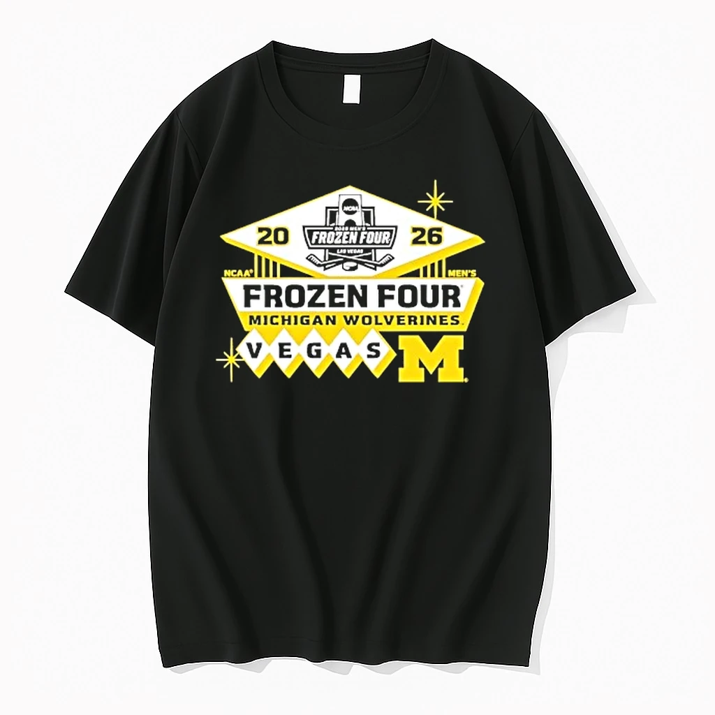 Michigan Wolverines 2026 Ncaa Mens Hockey Frozen Four Vegas Logo Shirts