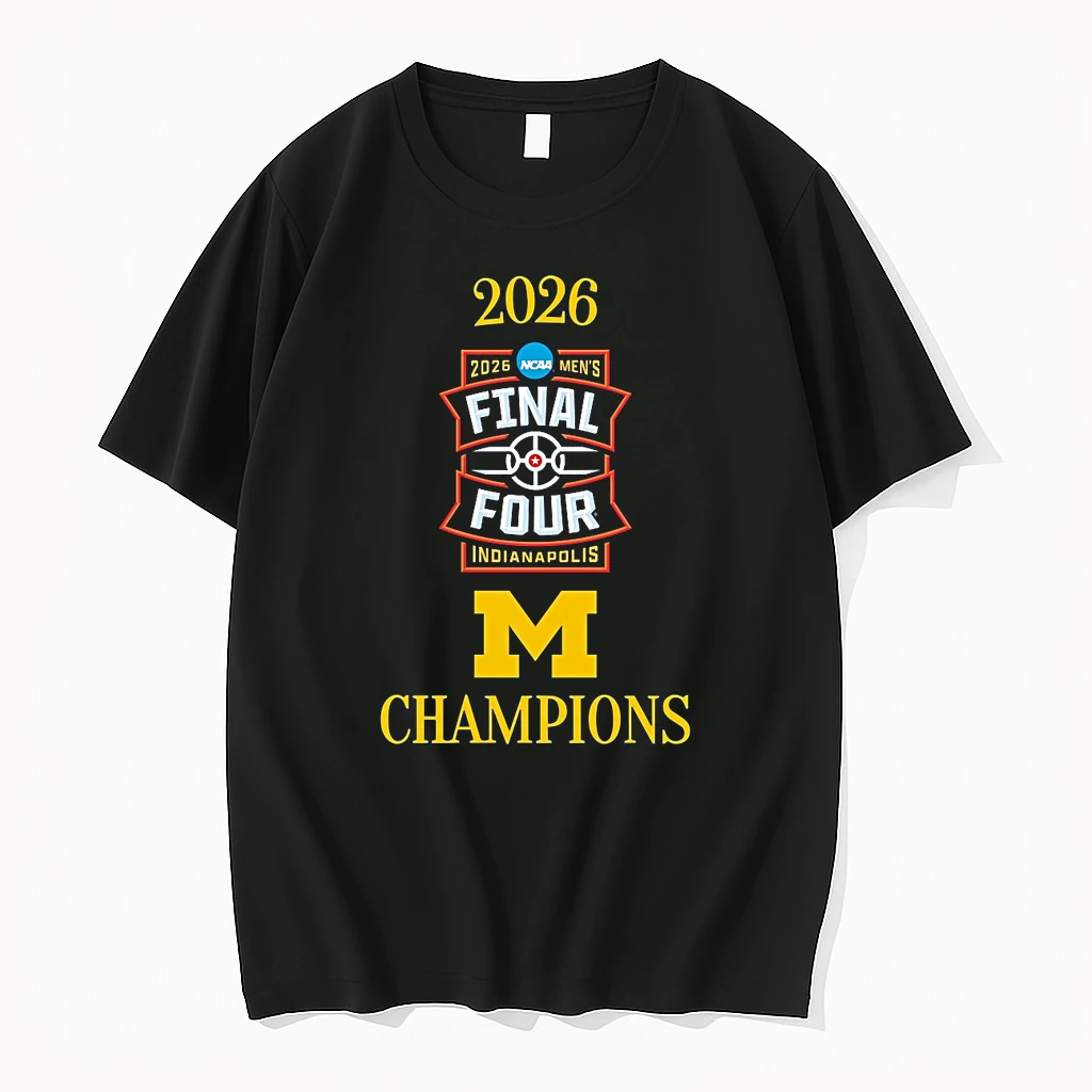 Michigan Wolverines 2026 Ncaa Mens March Madness Final Four Indianapolis Champions Logos Shirts