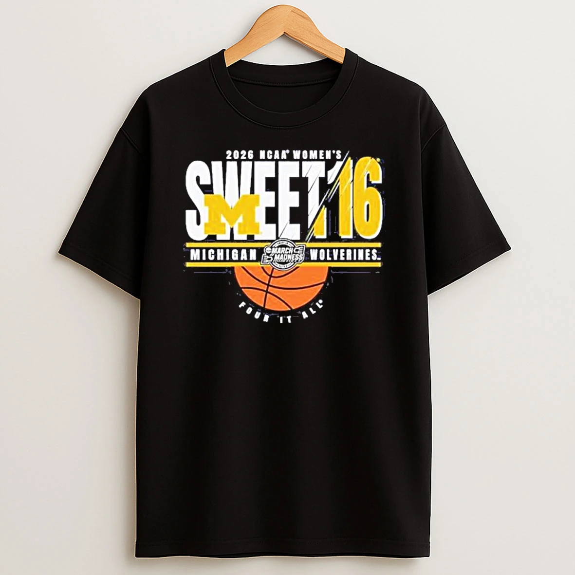 Michigan Wolverines 2026 Ncaa Womens Basketball Sweet 16 Bound Shirts