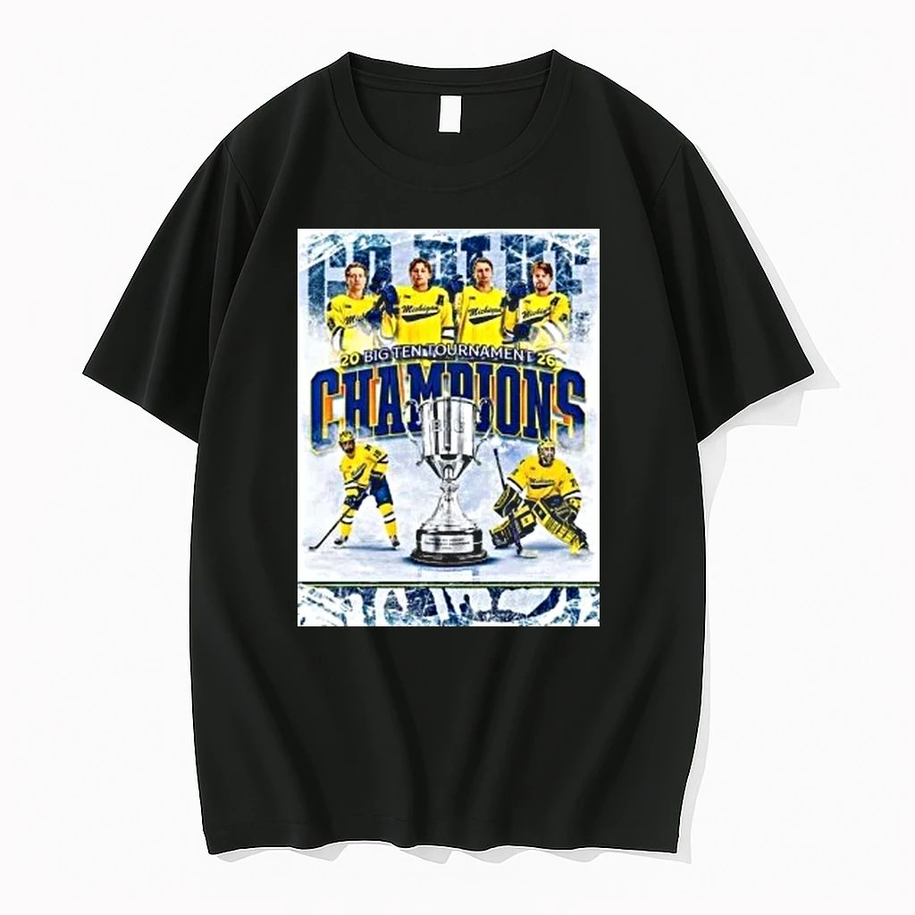 Michigan Wolverines Mens Ice Hockey 2026 Big 10 Tournament Champions Shirts