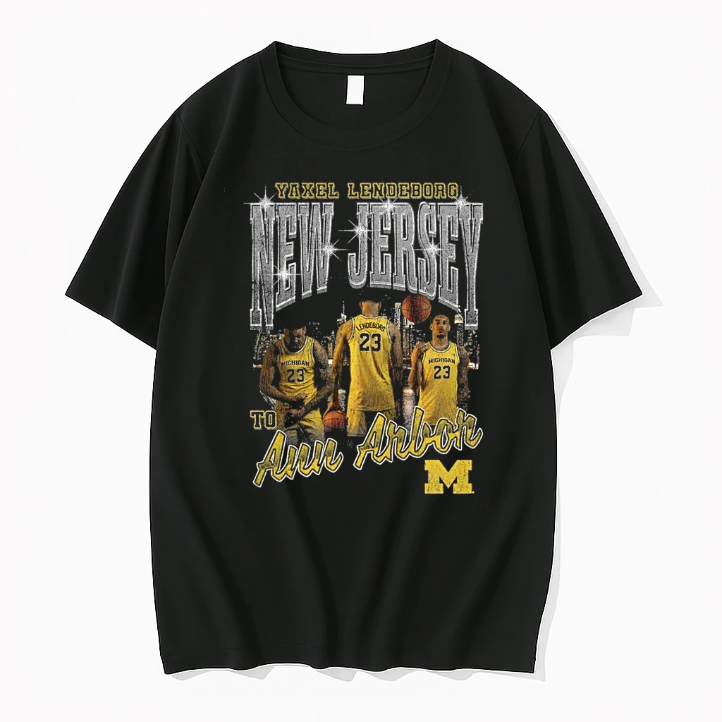 Michigan Wolverines Yaxel Lendeborg New Jersey To Ann Arbor Pepper 90s Streetwear Shirts