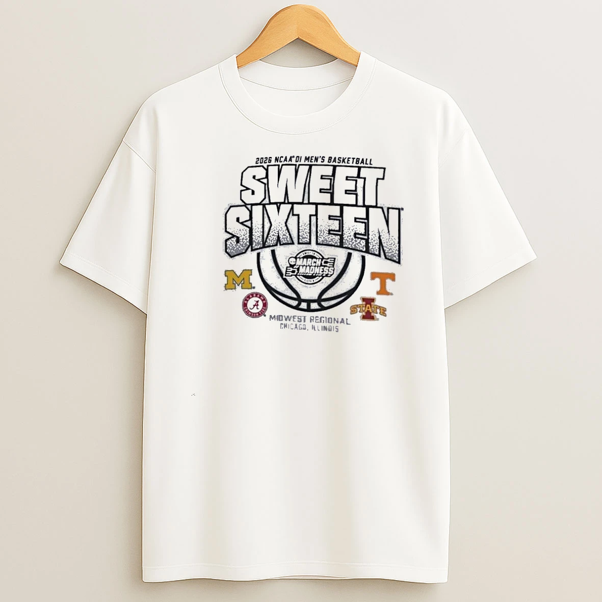 Midwest Regional 2026 Ncaa Di Mens Basketball Sweet Sixteen Shirts