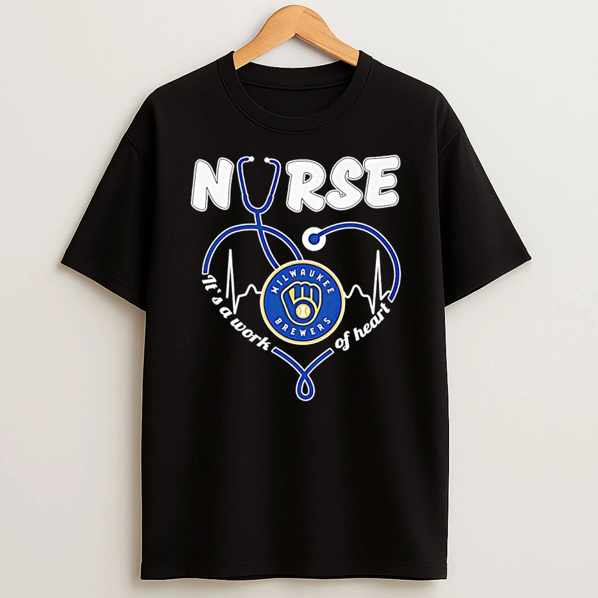 Milwaukee Brewers Headphones Nurse Its A Work Of Heart Shirts