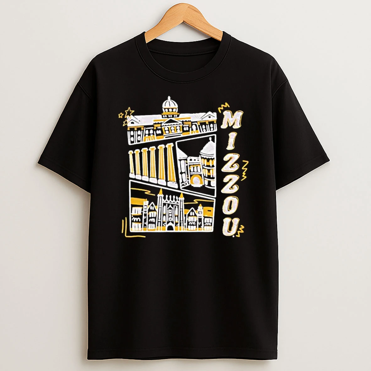 Mizzou University Of Missouri Columns And Campus Architecture Sketch Shirts