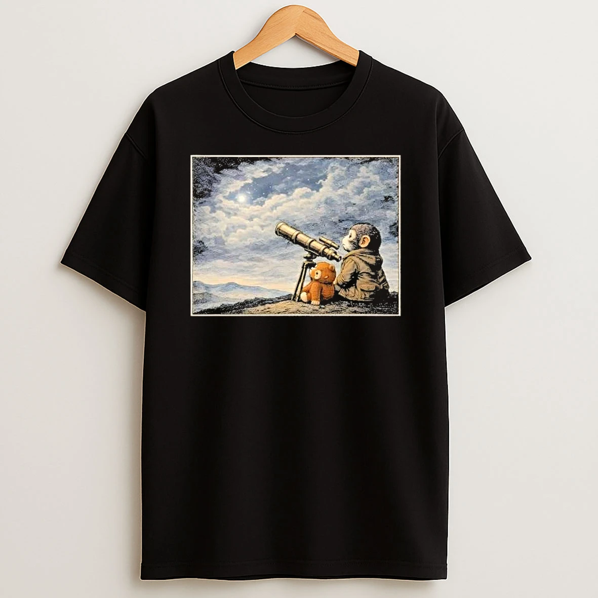 Monkeys Watching Skies Shirts