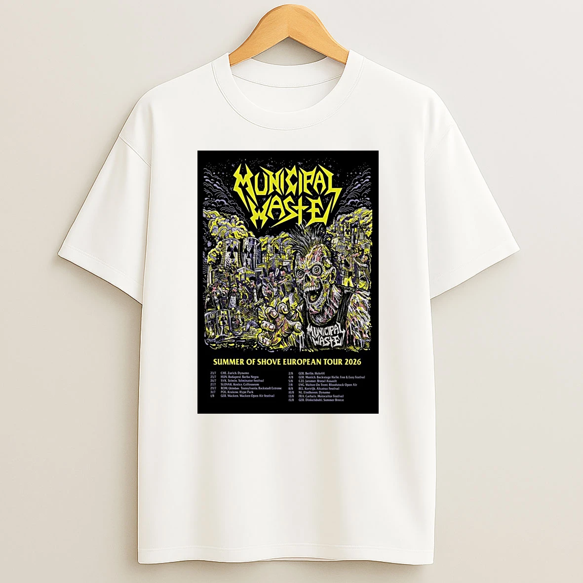 Municipal Waste Summer Of Shove 2026 European Tour Shows Shirts