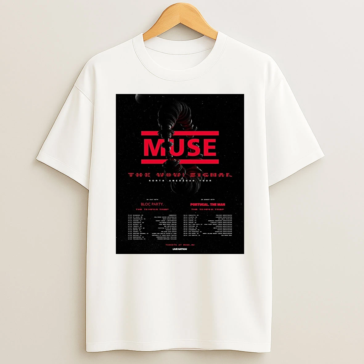 Muse Will Of The People North American Tour 2026 Shirts