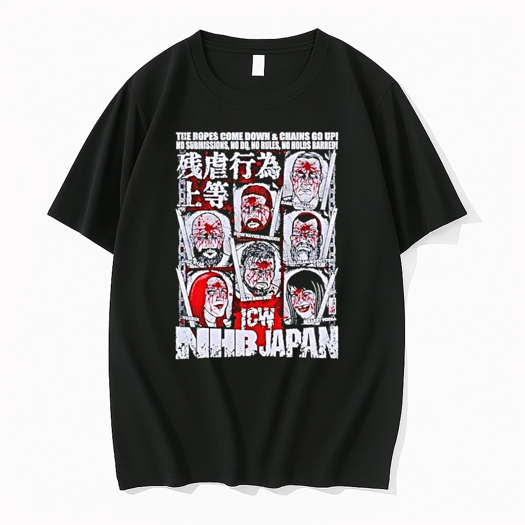 Nhb Japan The Ropes Come Down And Chains Go Up No Submissions No Dq No Rules No Holds Barred Shirts