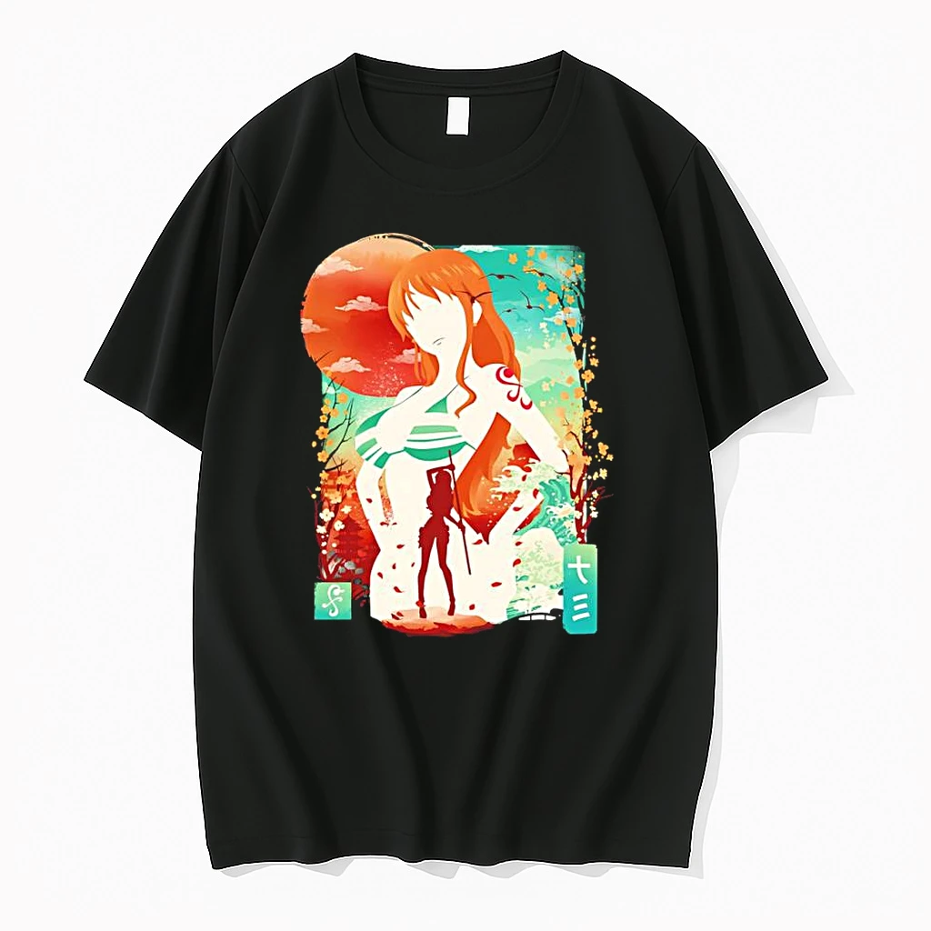Nami One Piece Anime Silhouette Ukiyo E Shirts