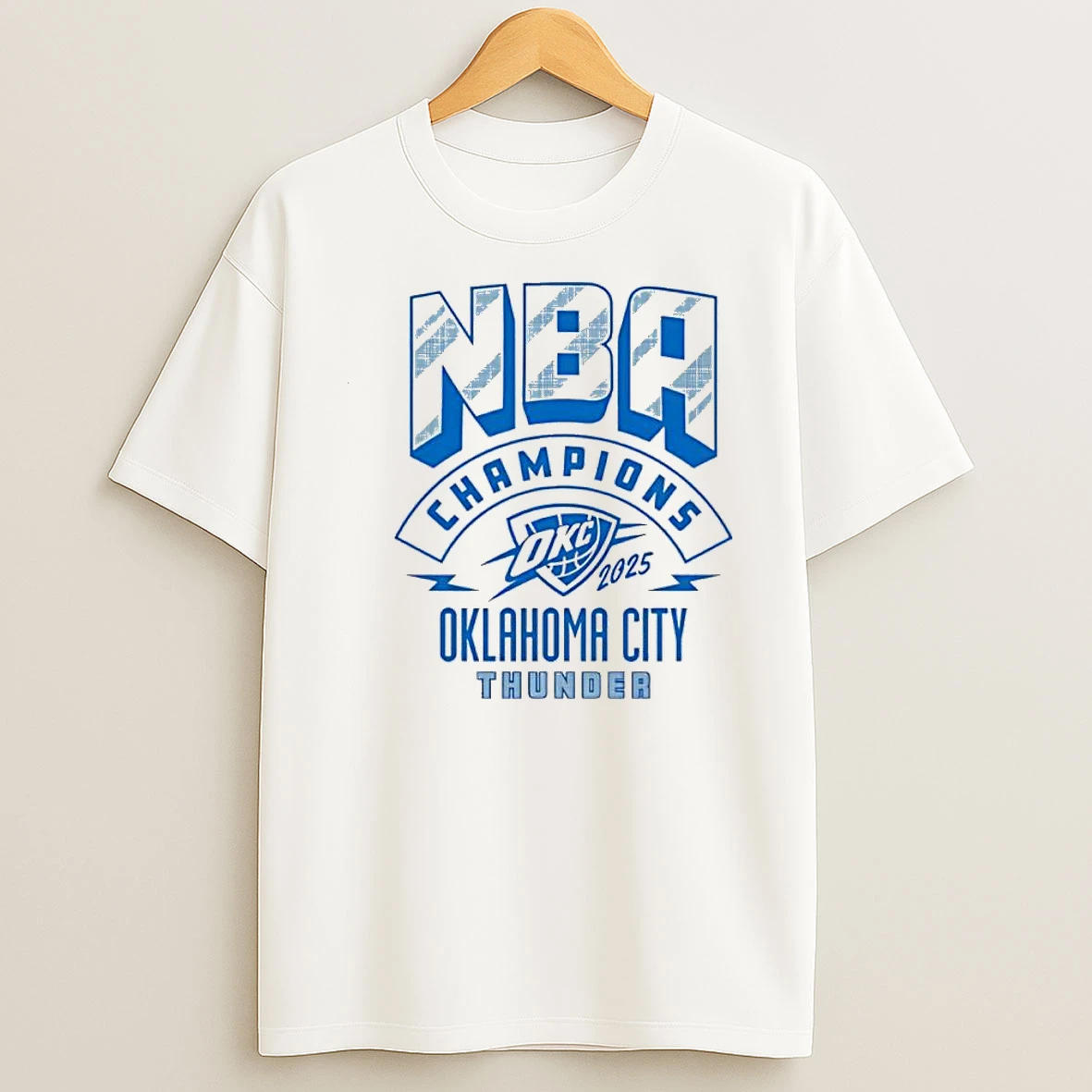 Nba Champions 2025 Oklahoma City Thunder Blue Grid Logo Shirts