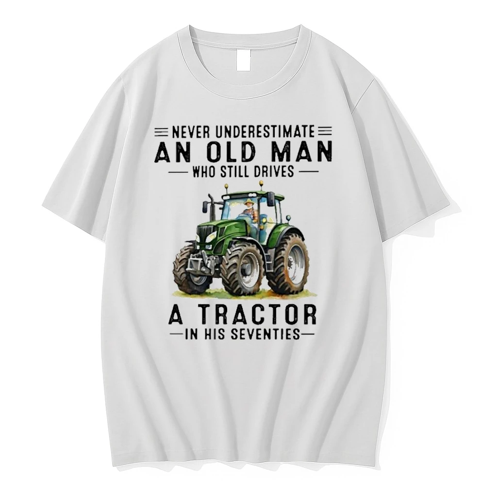Never Underestimate An Old Man Drives Tractor Seventies Shirts
