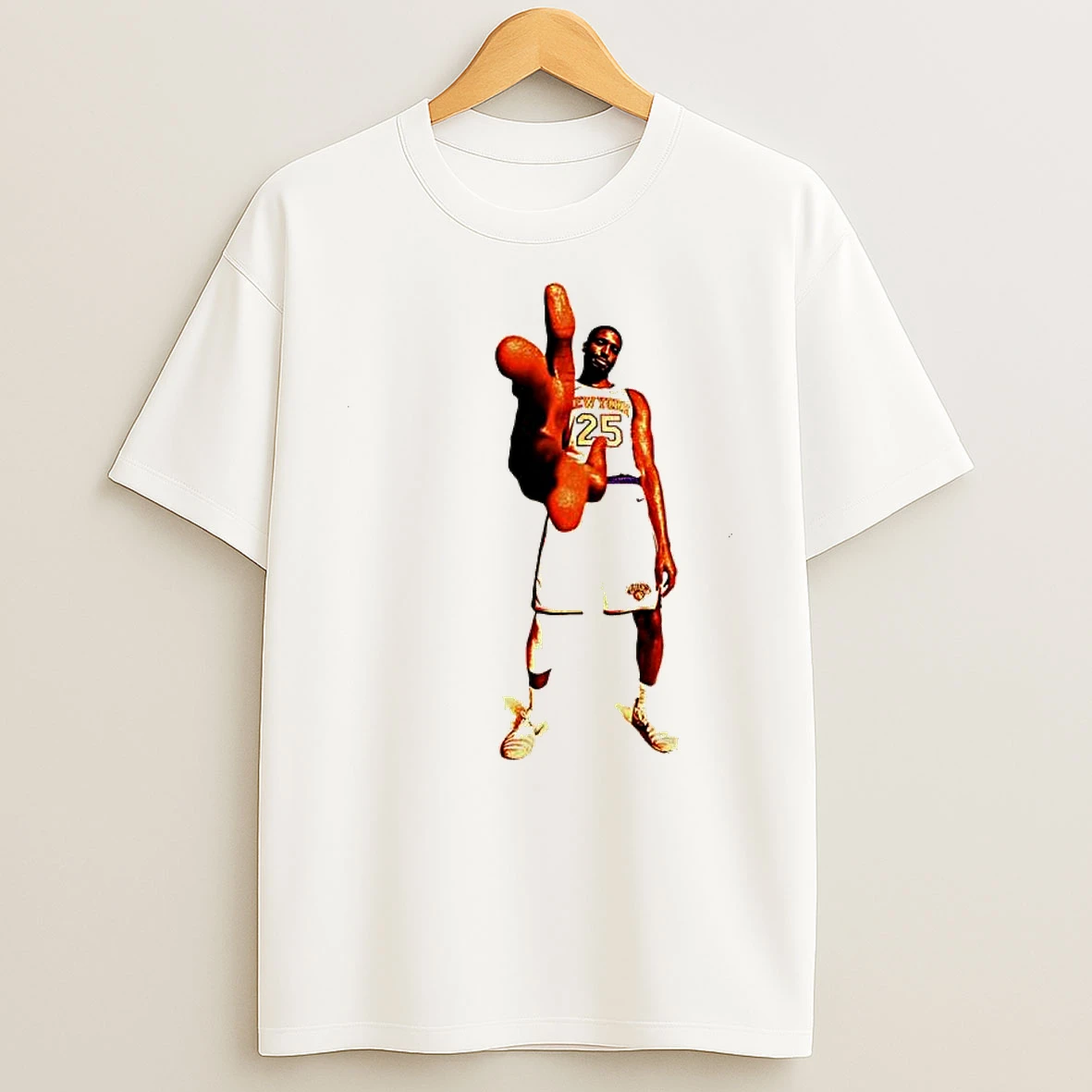 New York Knicks Number 25 Basketball Player Reaching Hand Shirts