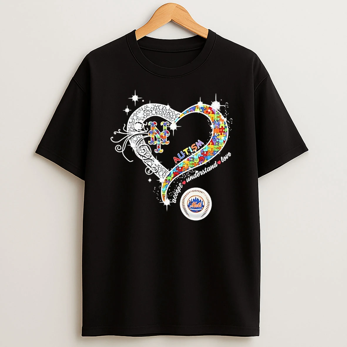 New York Mets Autism Awareness Diamond Heart Shirts