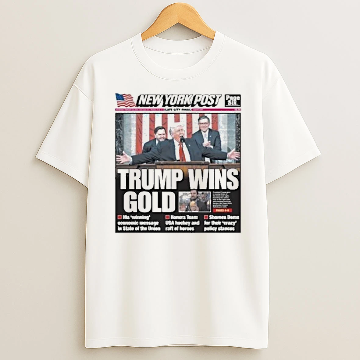 New York Post Trump Wins Gold Tour 2026 Shirts
