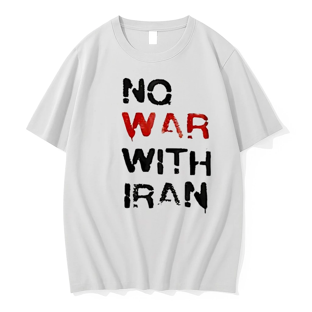No War With Iran Red And Black Stencil Shirts