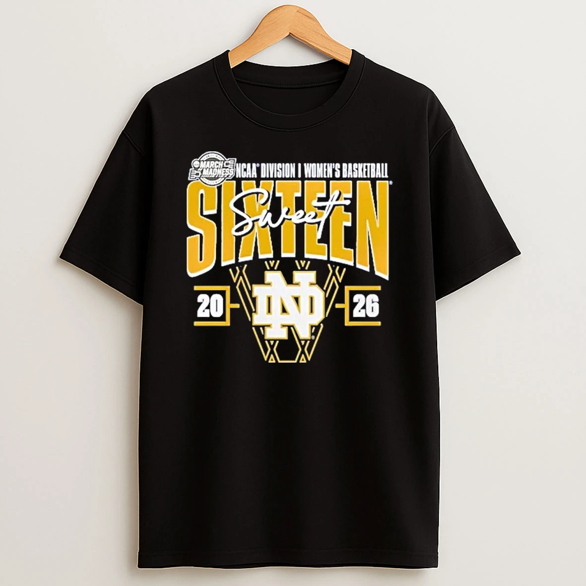 Notre Dame Fighting Irish Womens Basketball Sweet 16 Court Shot Shirts