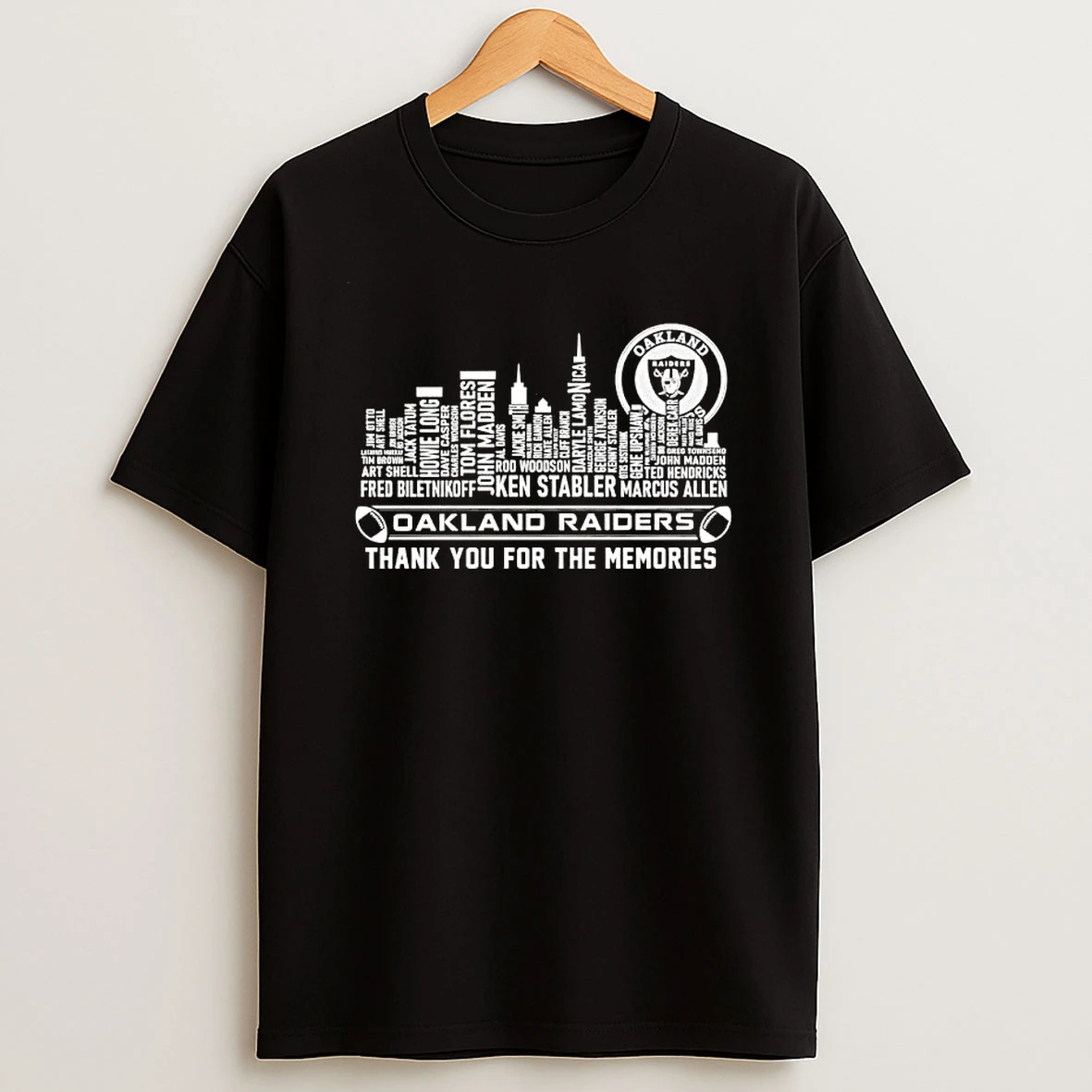 Oakland Las Vegas Raiders All Names City Thank You For The Memories Skyline Shirts