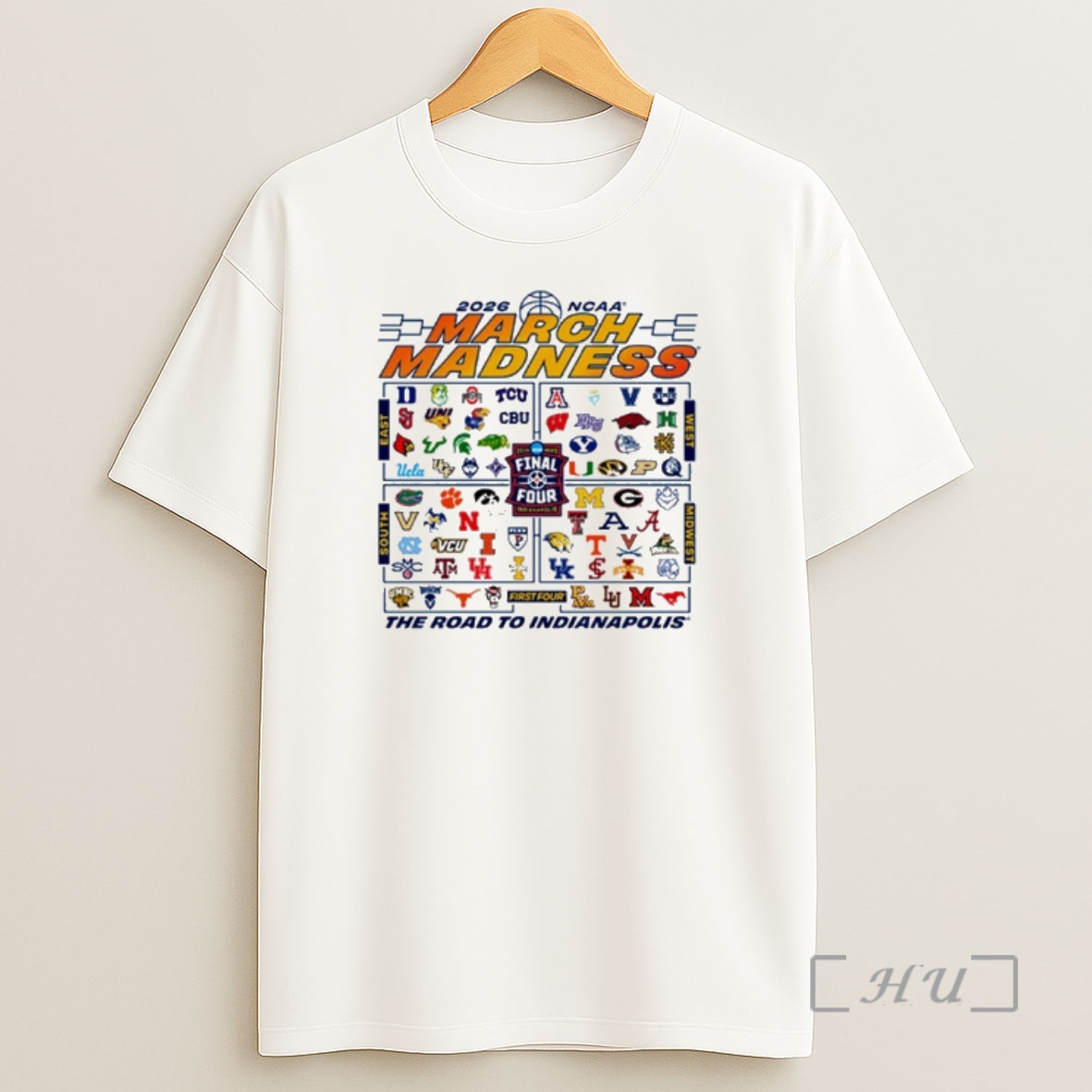 Officials 2026 Ncaa March Madness 68 Team Logos Shirt Sweatshirt Tee