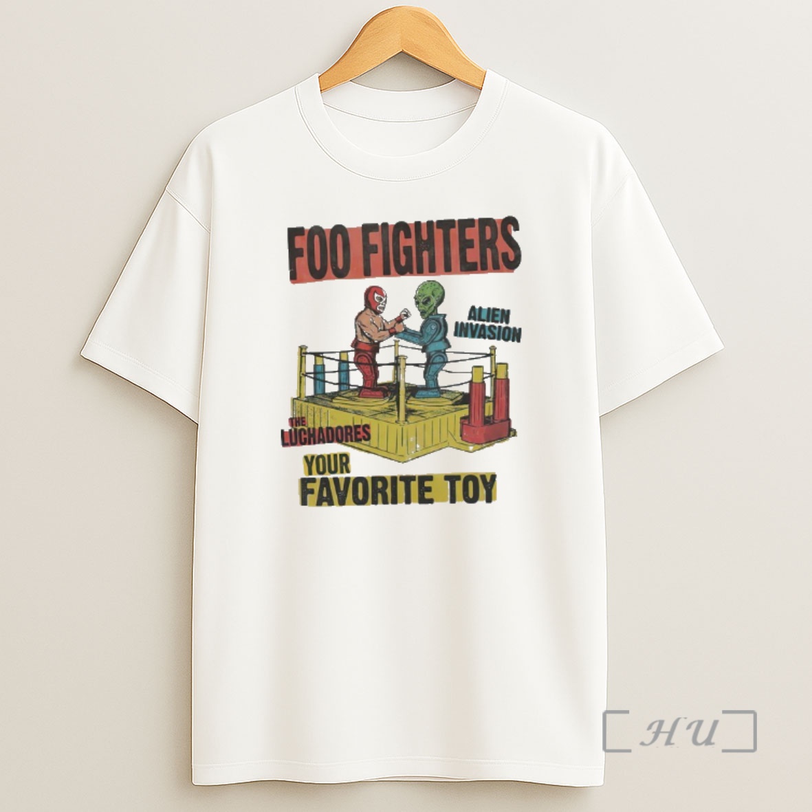 Officials Alien Vs Lucha Foo Fighters Your Favorite Toy Cartoon Shirt Sweatshirt Tee
