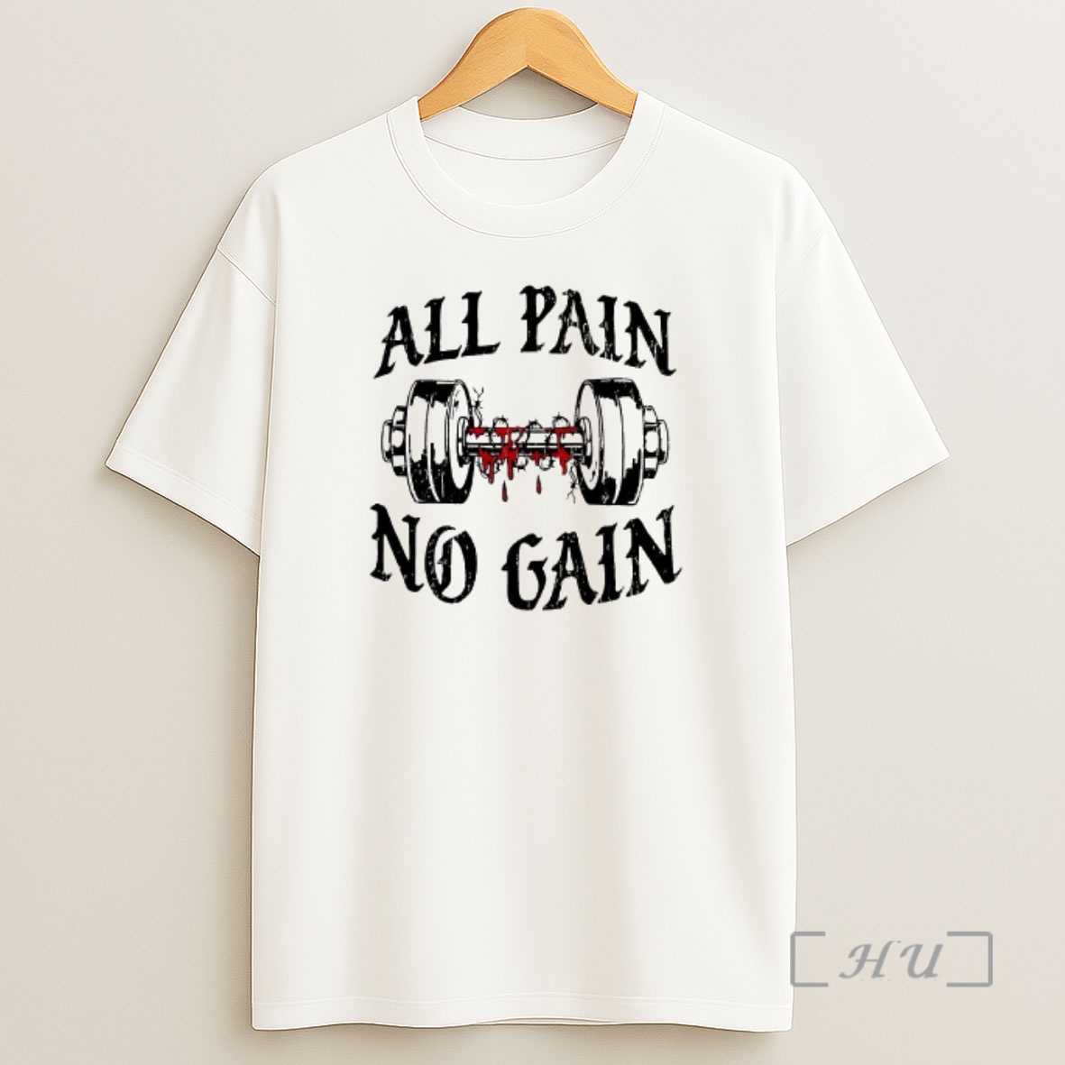 Officials All Pain No Gain Barbed Wire Bloody Dumbbell Shirt Sweatshirt Tee