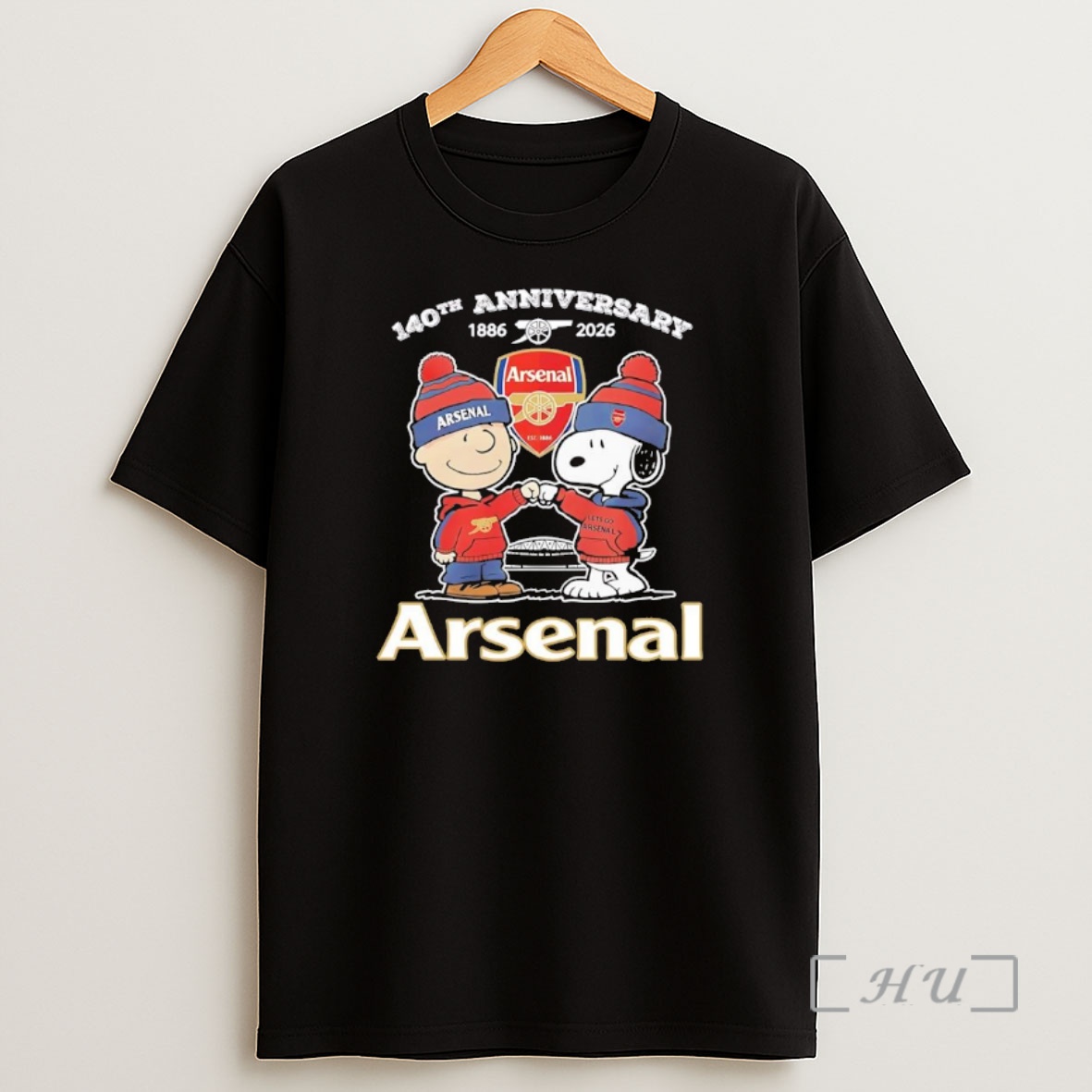 Officials Charlie Brown And Snoopy Wearing Arsenal 140th Anniversary 1886 2026 Fist Bumping Shirt Sweatshirt Tee