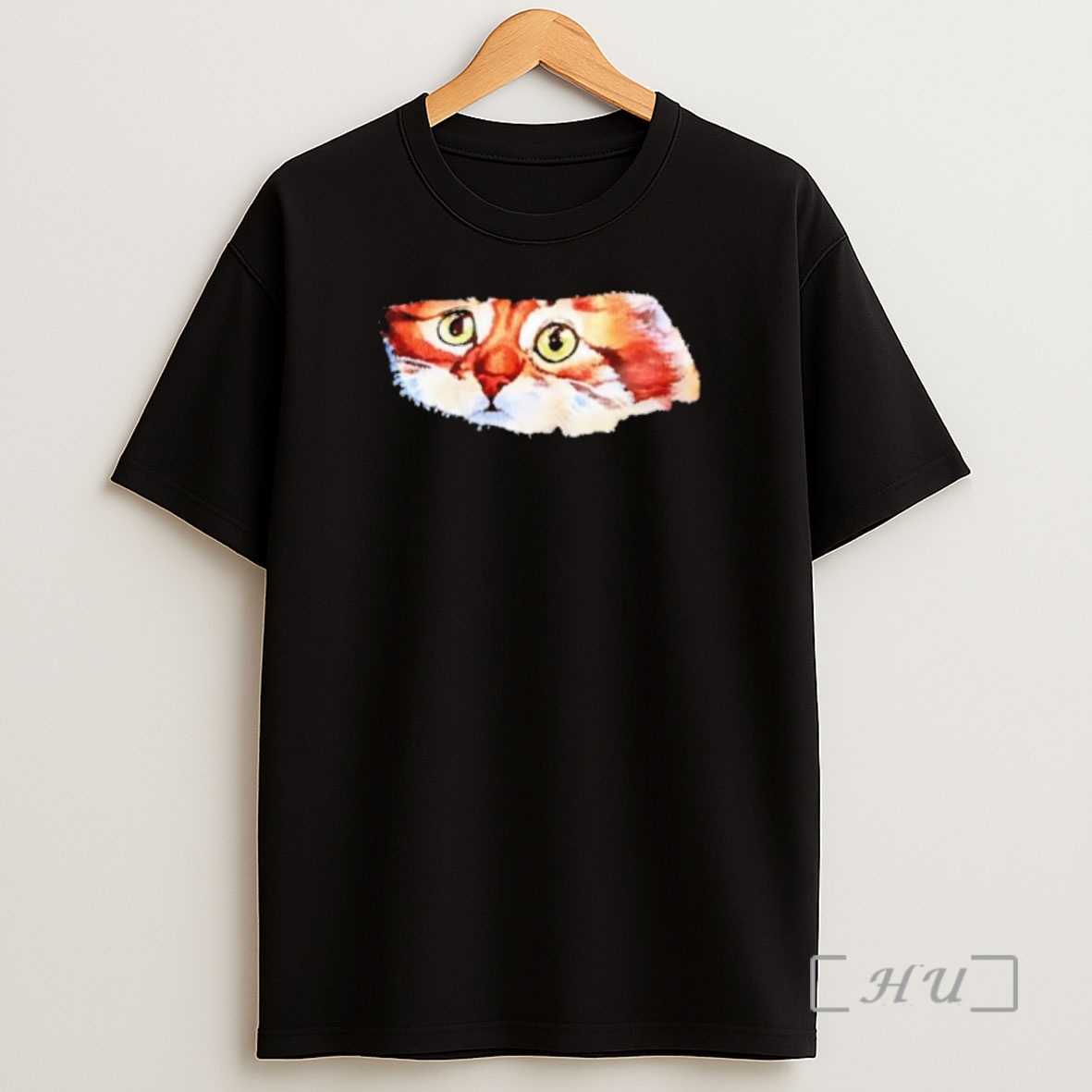 Officials Close Up Watercolor Ginger Cat Face With Green Eyes Shirt Sweatshirt Tee