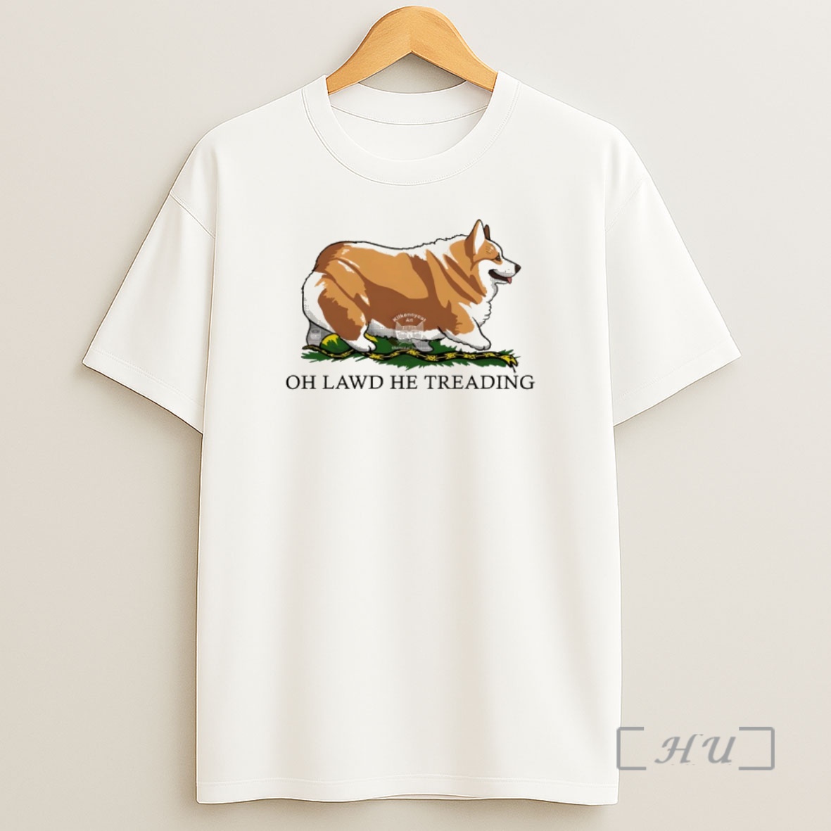 Officials Corgi Oh Lawd The Treading Dont Tread On Me Parody Flag Shirt Sweatshirt Tee