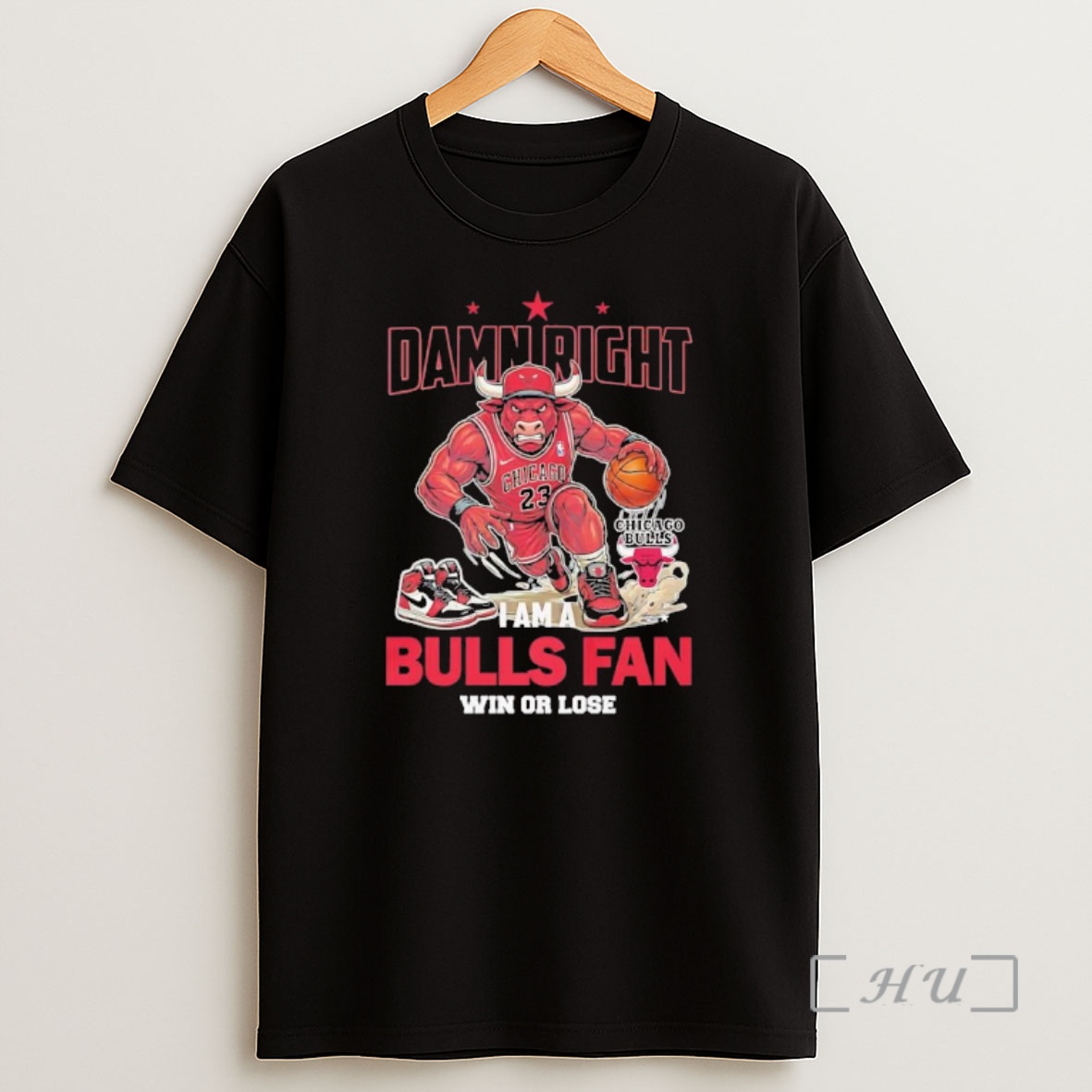 Officials Damn Right Chicago Bulls I Am A Bulls Fan Win Or Lose Mascot Shirt Sweatshirt Tee