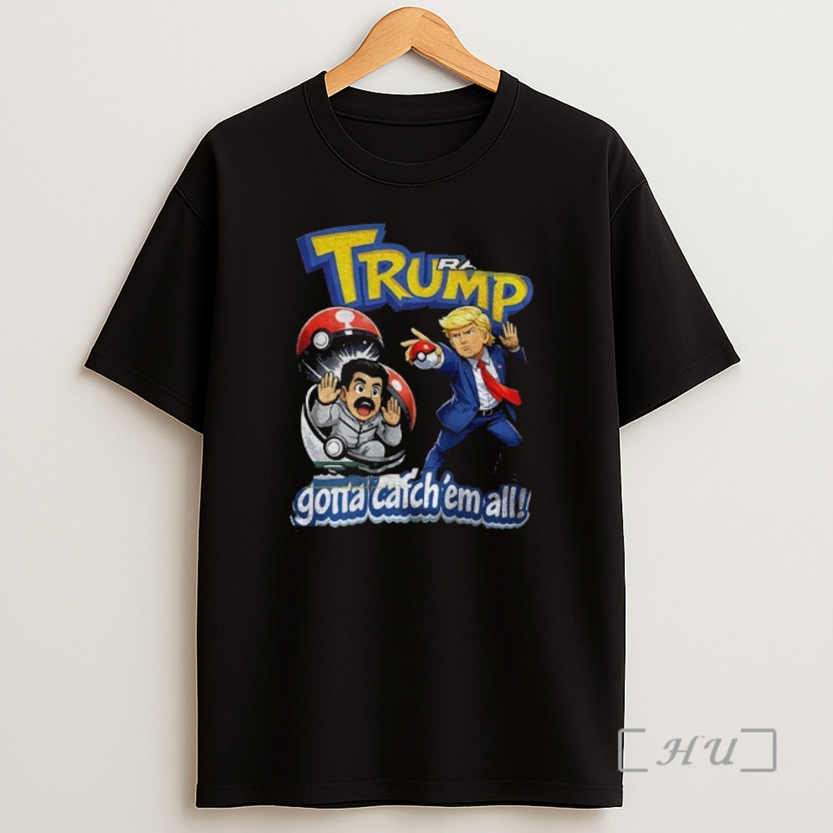 Officials Donald Trump X Pokemon Gotta Catchem All Parody Cartoon Shirt Sweatshirt Tee
