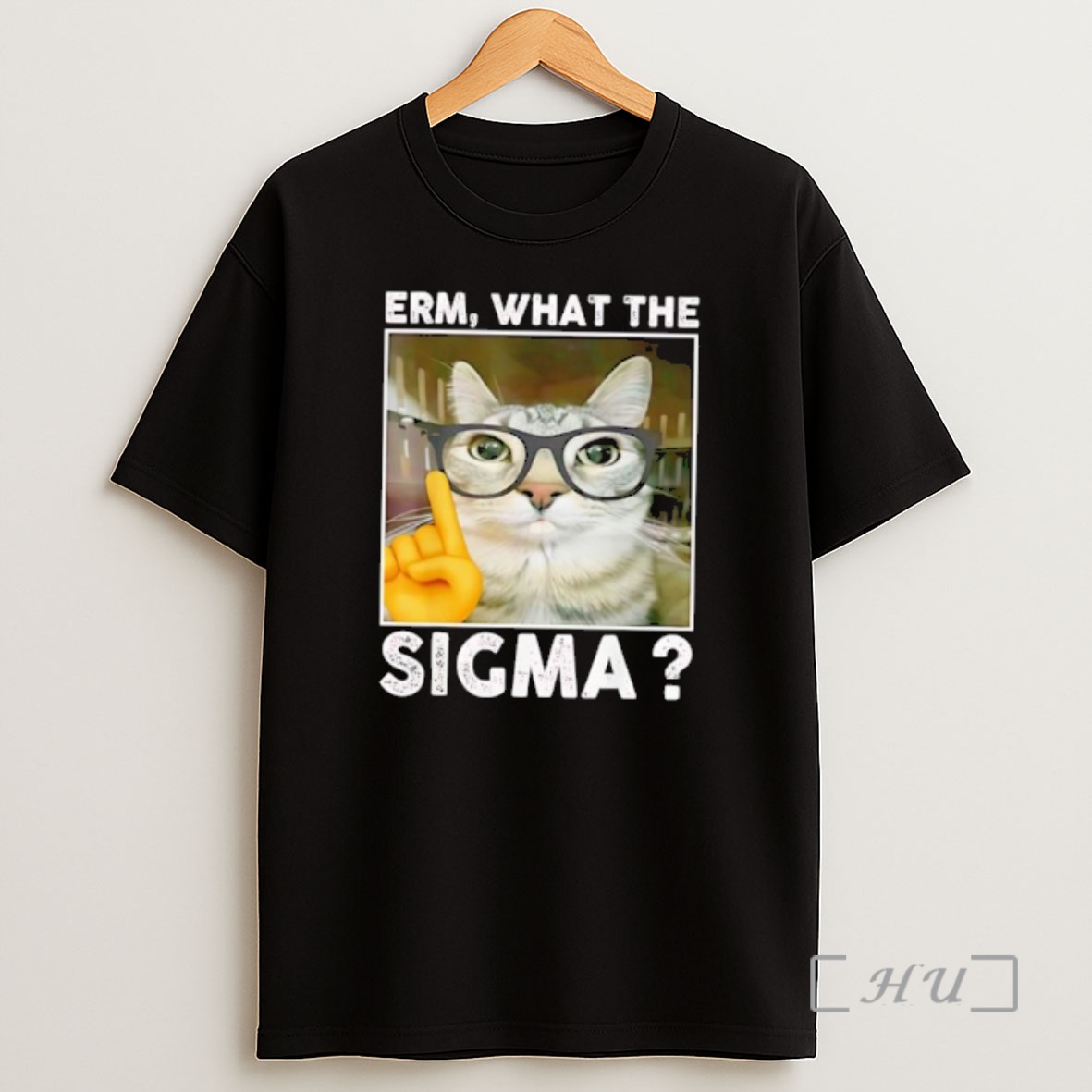 Officials Erm What The Sigma Nerd Cat Glasses Finger Up Shirt Sweatshirt Tee