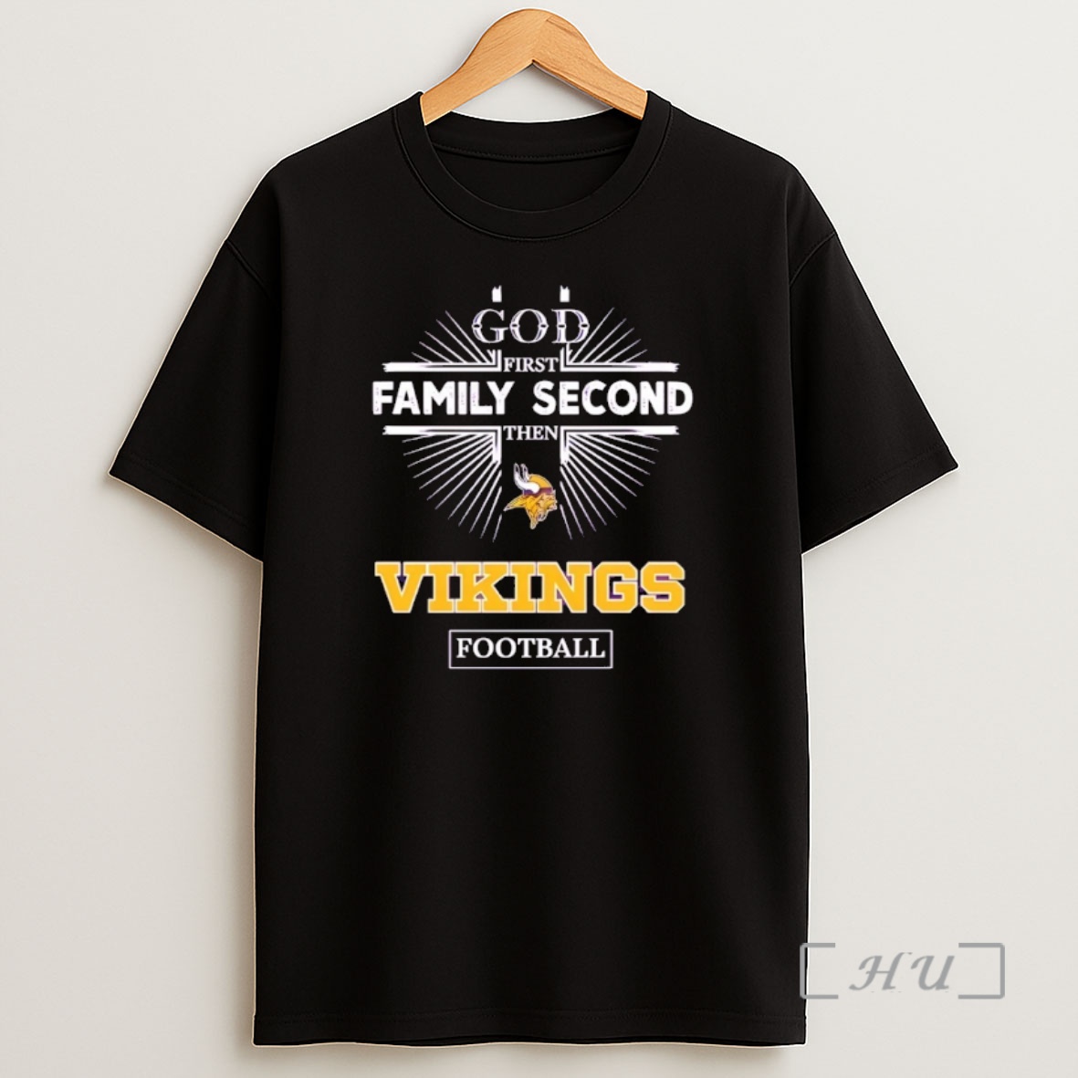 Officials God First Family Second Then Minnesota Vikings Football Shirt Sweatshirt Tee