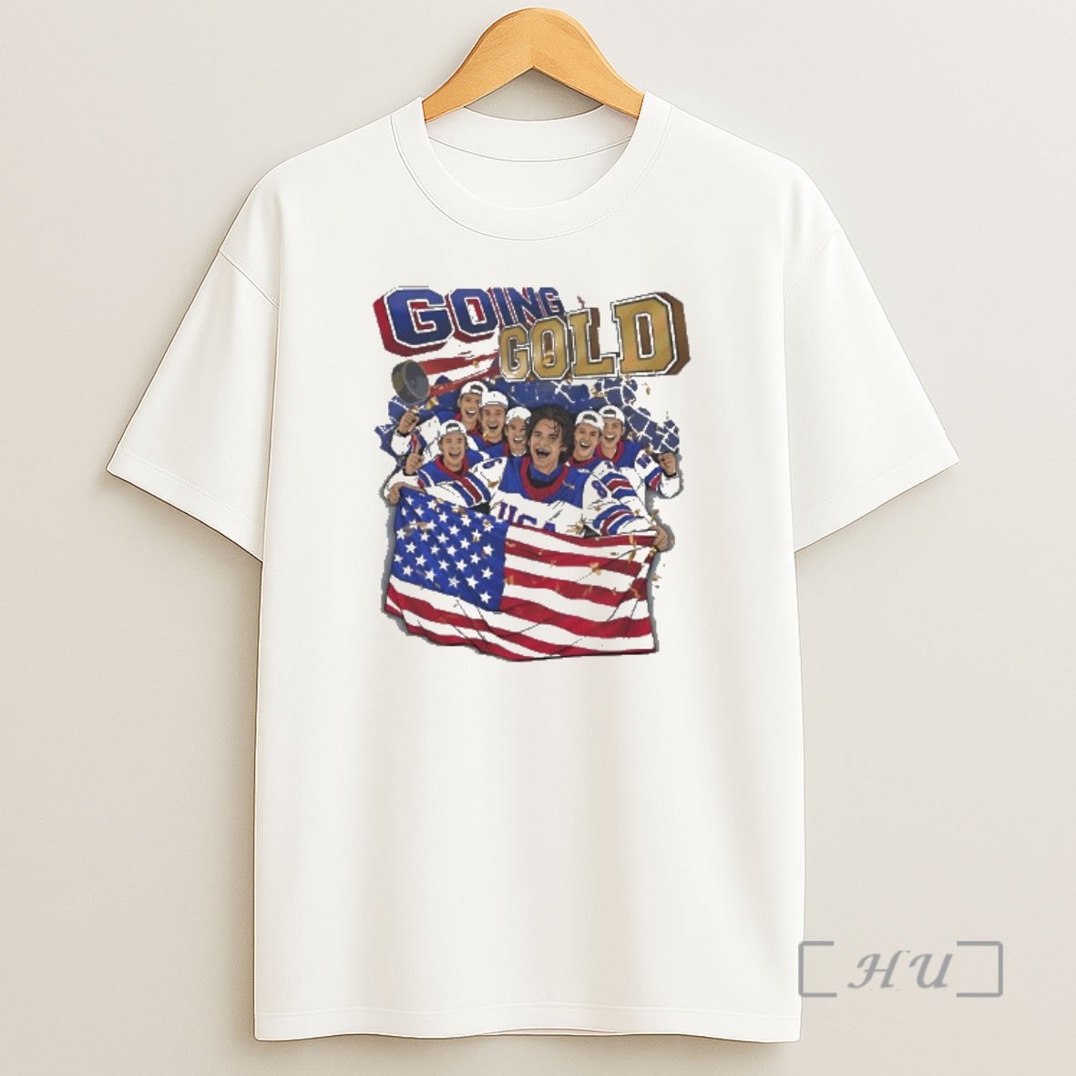 Officials Going Gold Usa Hockey Team Celebration With Flag Shirt Sweatshirt Tee
