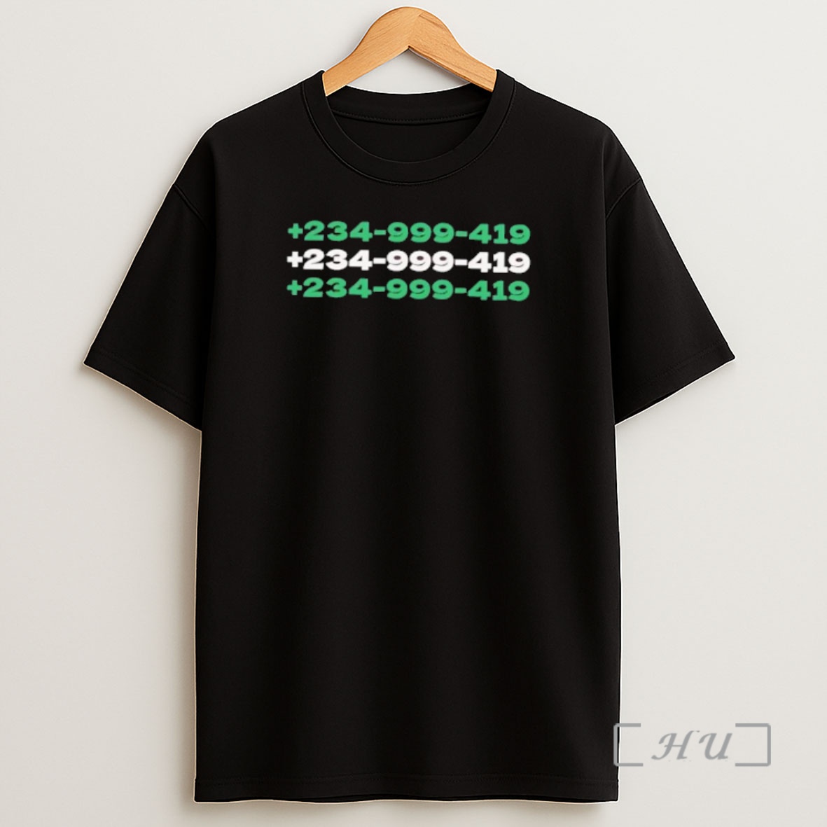 Officials Green And White Nigerian Country Code Telephone Number Shirt Sweatshirt Tee