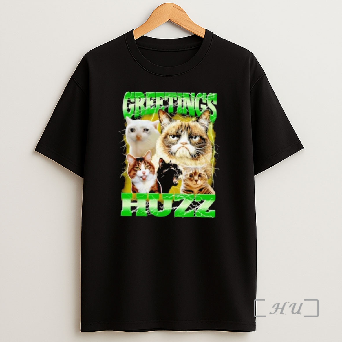 Officials Greetings Huzz Lightning And Famous Meme Cats Shirt Sweatshirt Tee