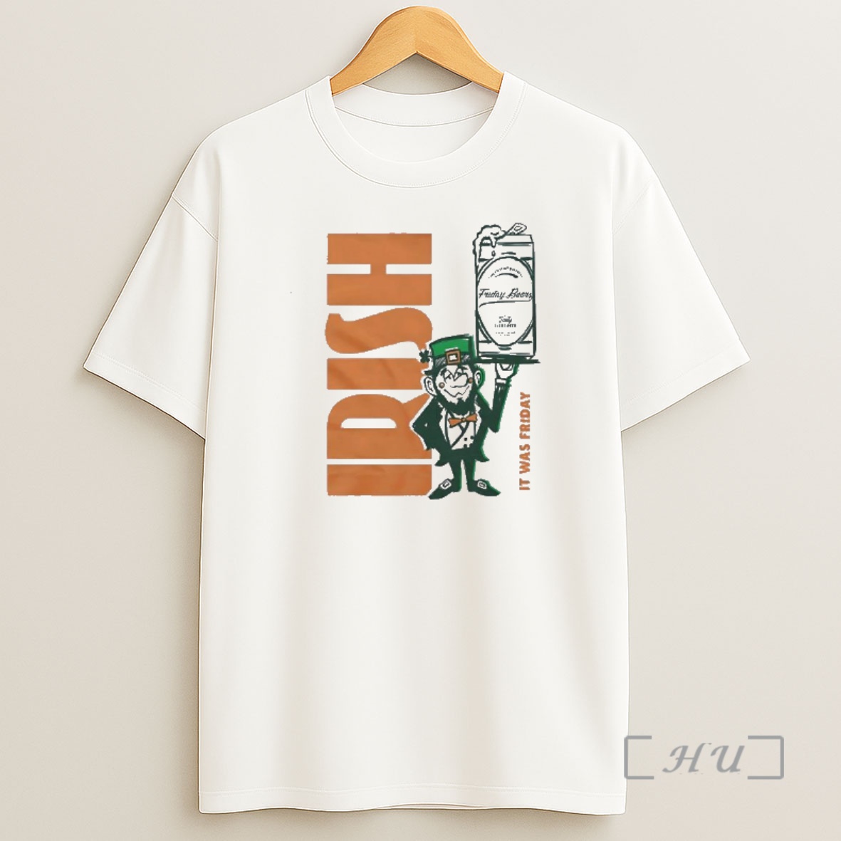 Officials Irish It Was Friday Leprechaun Holding Tall Silver Can Shirt Sweatshirt Tee