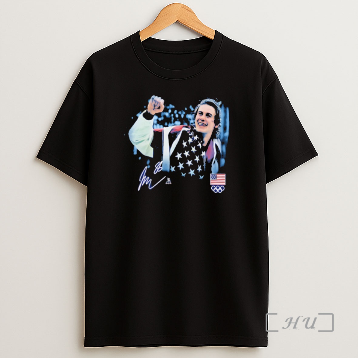 Officials Jack Hughes Us Mens Olympic Hockey Gold Medal Flag Signature Shirt Sweatshirt Tee