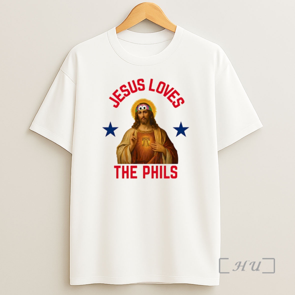 Officials Jesus Loves The Phils Philadelphia Phillies Heart Bell Shirt Sweatshirt Tee