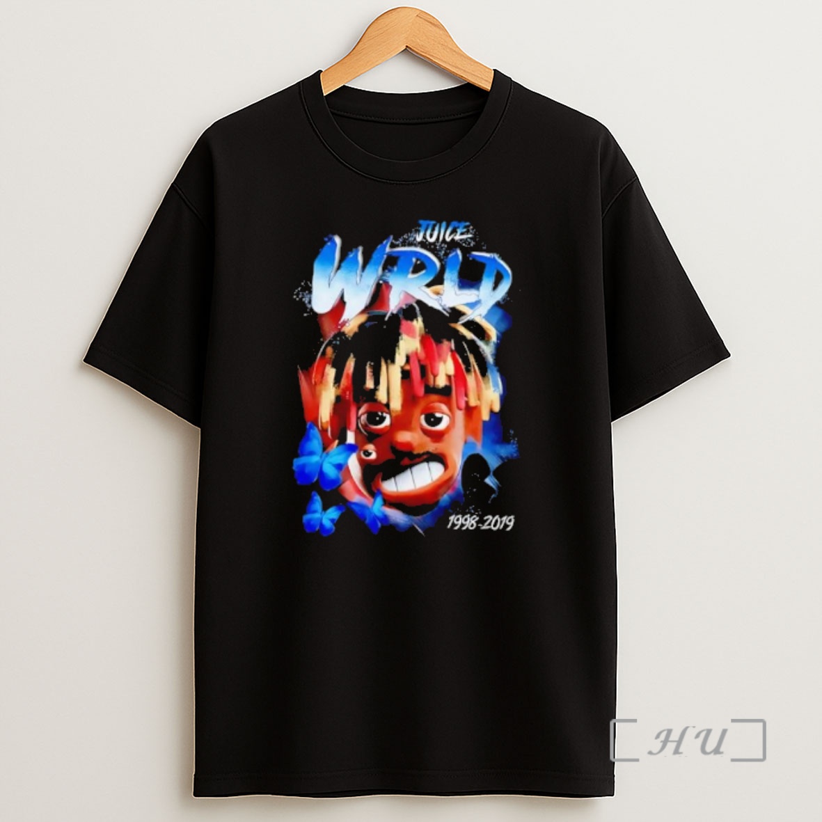 Officials Juice Wrld 1998 2019 Butterfly Portrait Memorial Music Fan Shirt Sweatshirt Tee