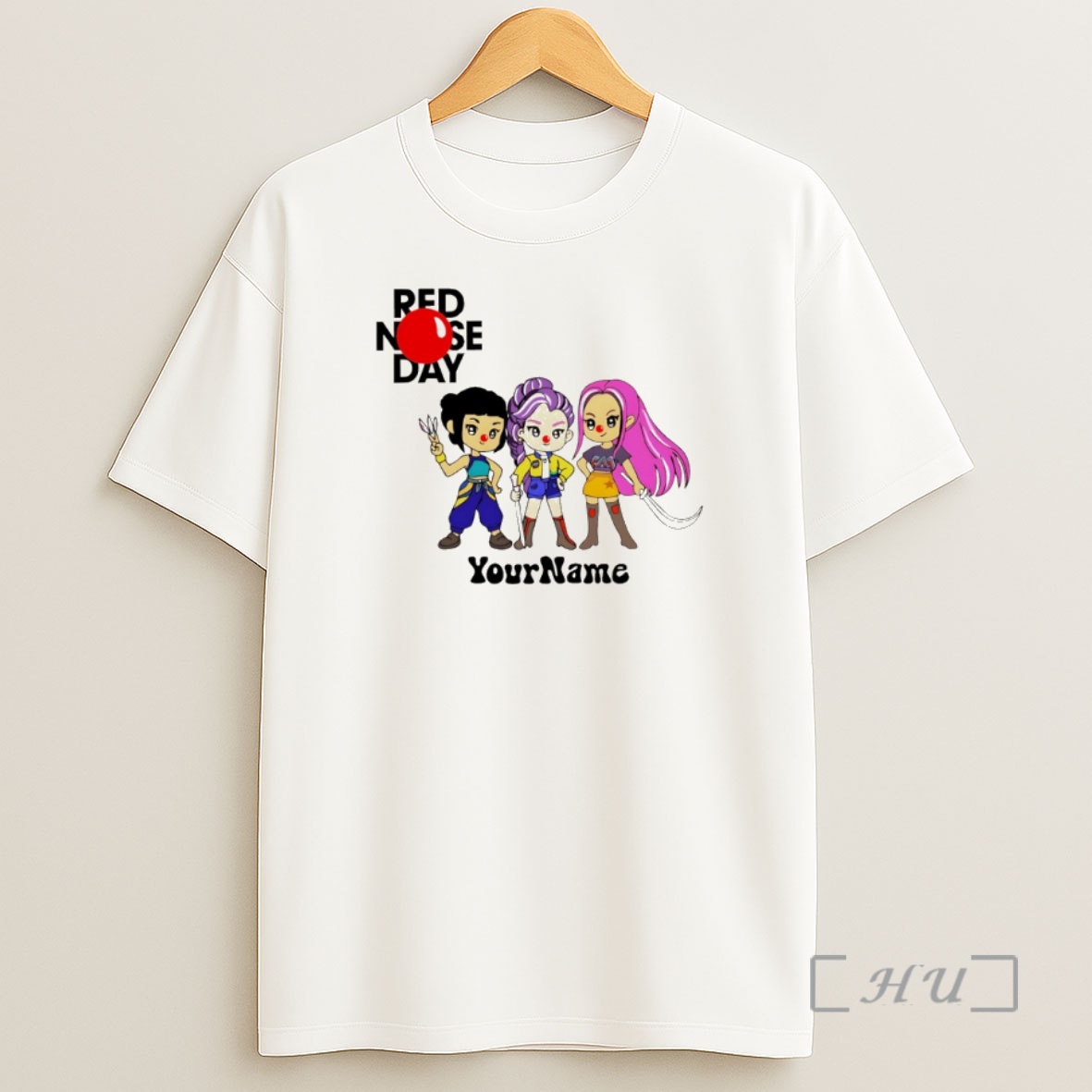 Officials Kpop Demon Hunter Cartoon Red Nose Day Your Name Shirt Sweatshirt Tee