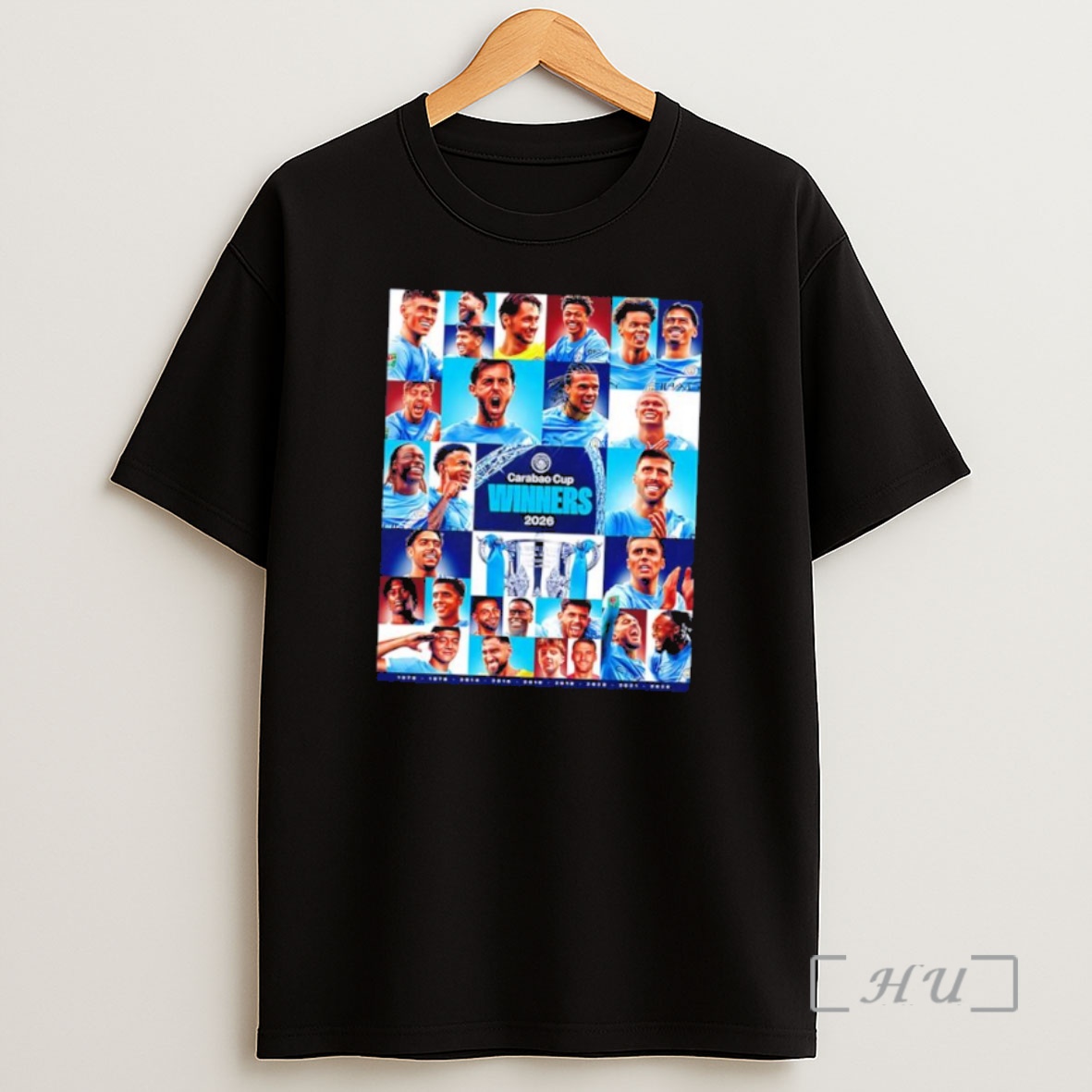 Officials Manchester City 2026 Carabao Cup Winners Members Photo Combined Shirt Sweatshirt Tee