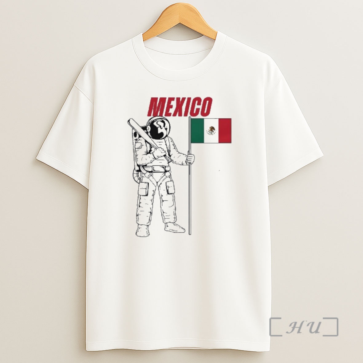 Officials Mexico Astronaut Holding Baseball Bat And Flag Of Mexico Shirt Sweatshirt Tee