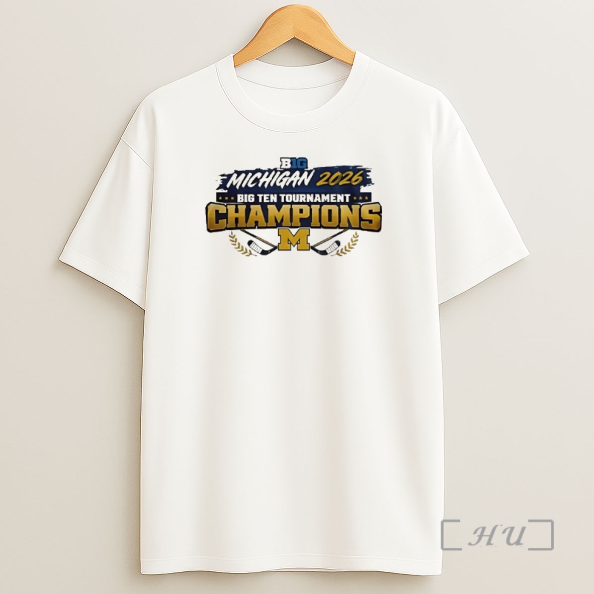 Officials Michigan Wolverines 2026 Big Ten Mens Ice Hockey Tournament Champions Logo Shirt Sweatshirt Tee