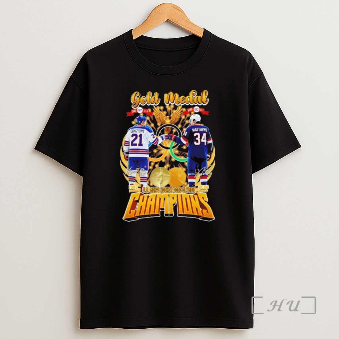 Officials Mike Eruzione And Auston Matthews Usa Hockey Gold Medal Olympic Champions 2026 Shirt Sweatshirt Tee