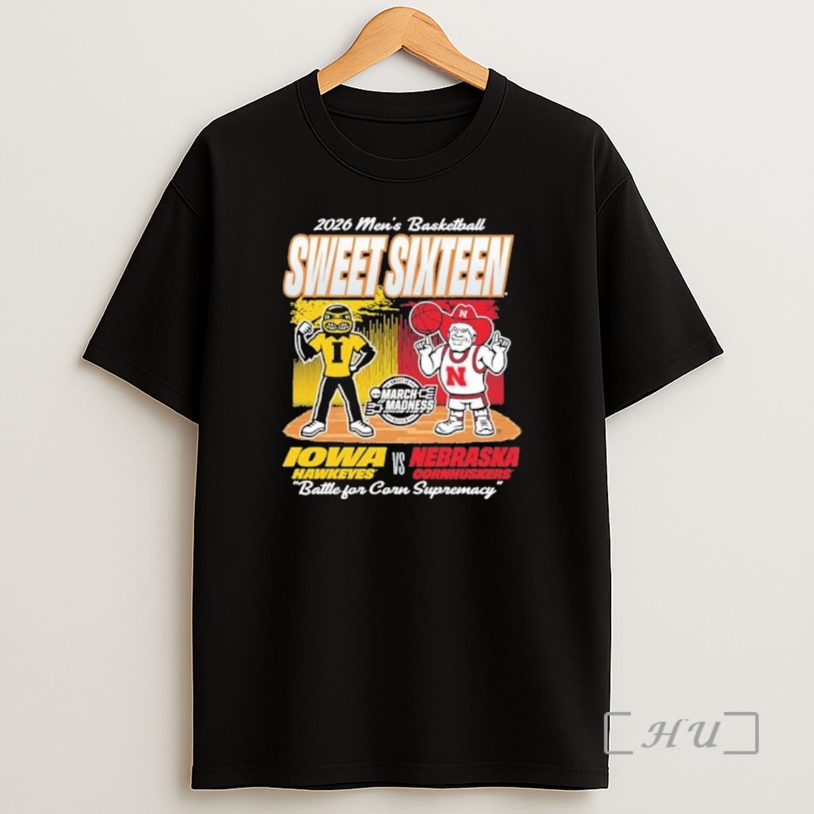 Officials Nebraska Cornhuskers Vs Iowa Hawkeyes Mascot 2026 Ncaa Mens Basketball Sweet 16 Shirt Sweatshirt Tee