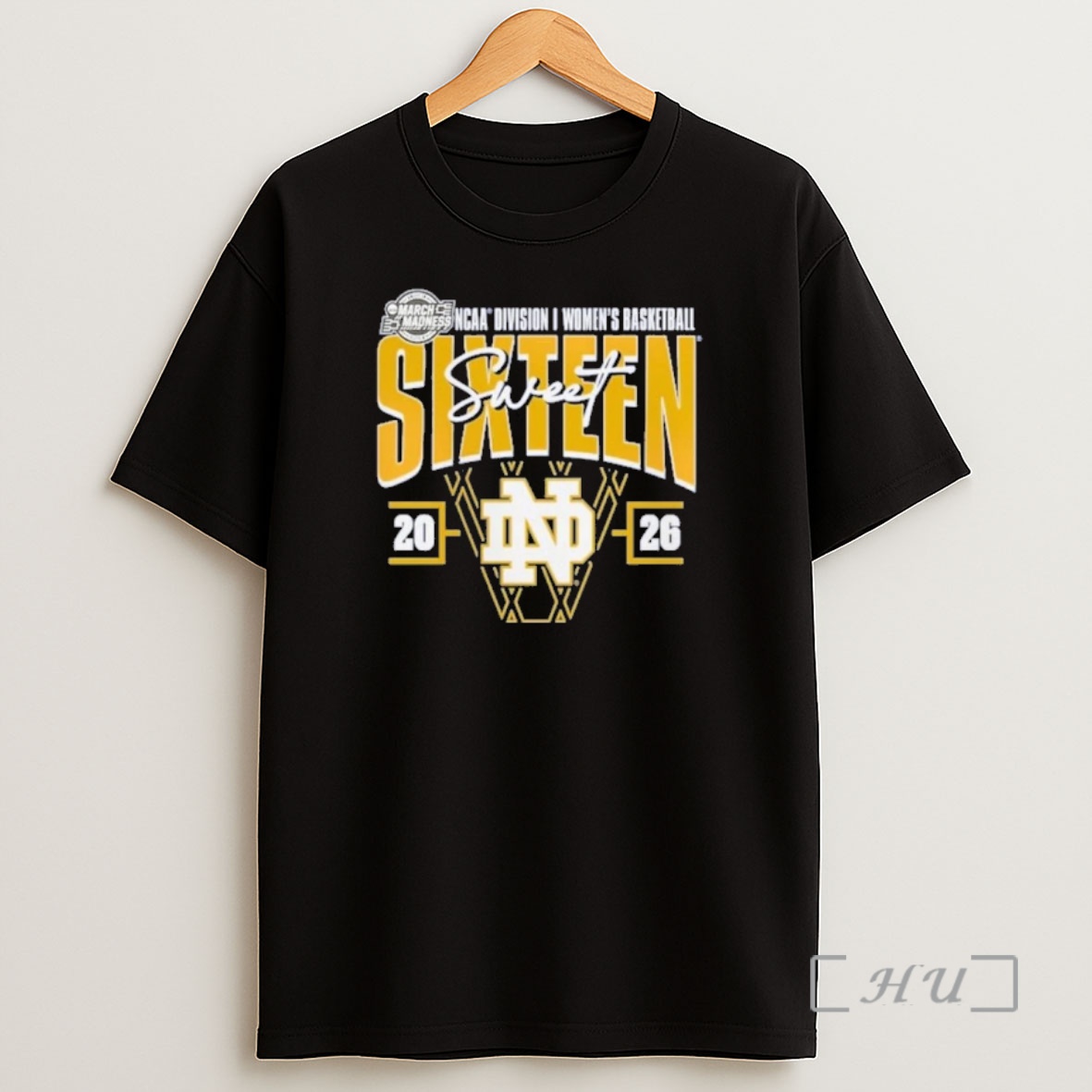 Officials Notre Dame Fighting Irish Womens Basketball Sweet 16 Court Shot Shirt Sweatshirt Tee